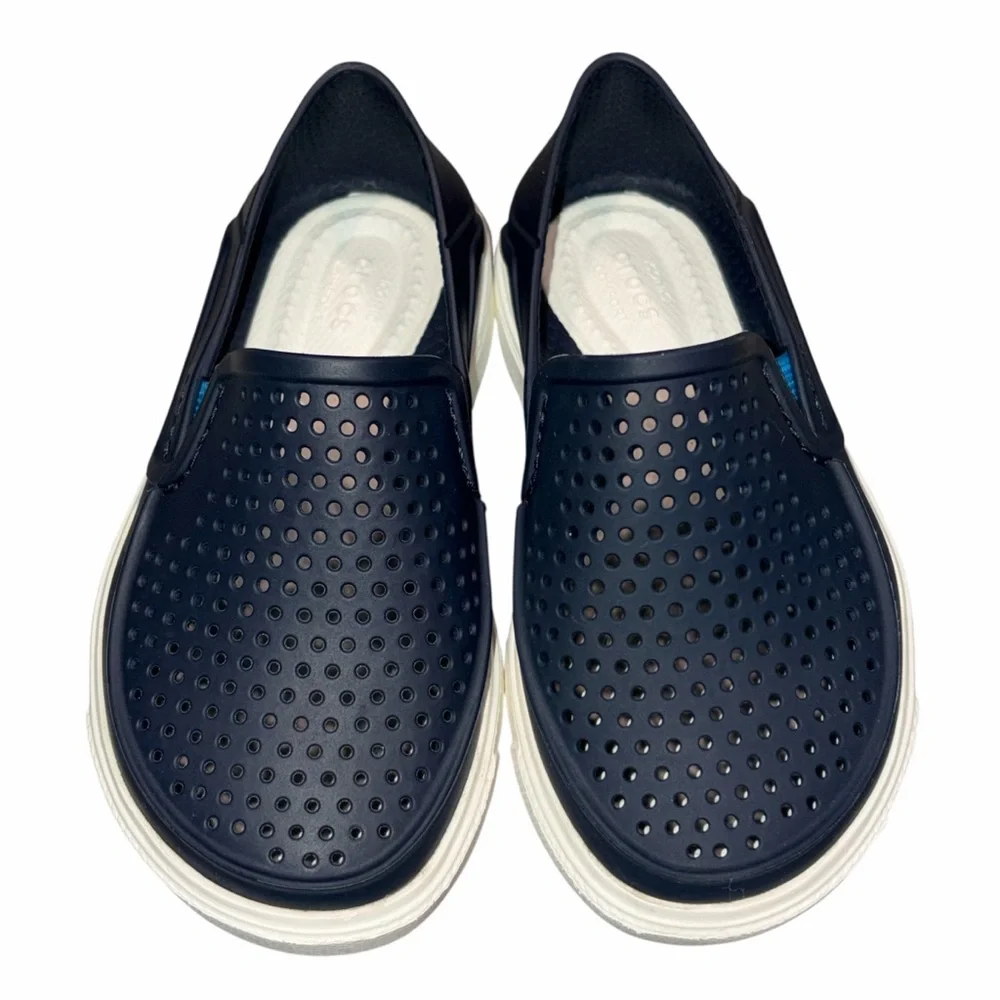 Crocs Citilane Navy Blue Roka Slip On Flats Sneakers Water Boat Shoes size 7
